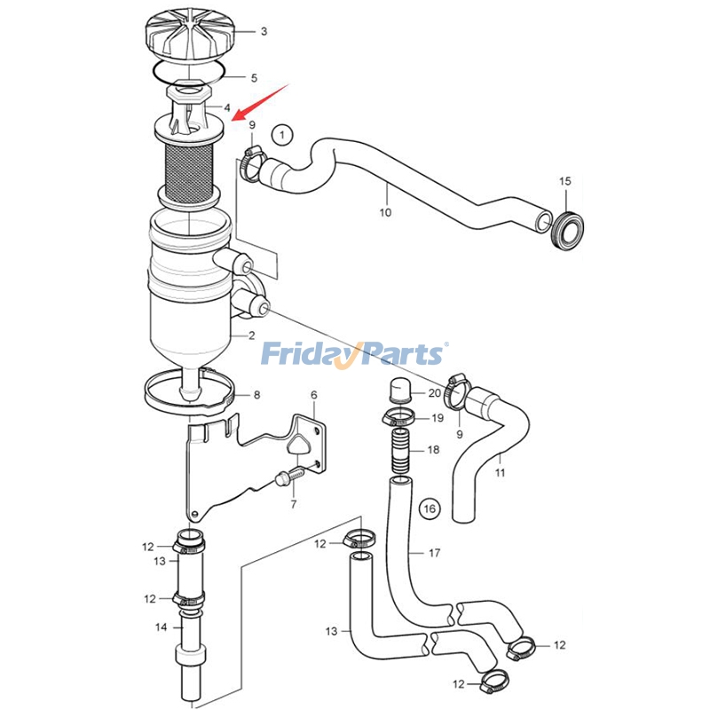 Crankcase Breather Filter 3584145 for Volvo Penta Engine D4 D6 D9